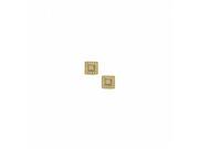Fine Jewelry Vault UBNER40380Y14CZ April Birthstone CZ Square Earrings in 14K Yellow Gold 0.50 CT TGW 40 Stones