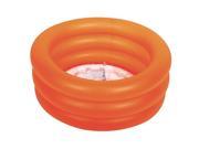 NorthLight Inflatable Toddlers Three Ring Swimming Pool Clemintine Orange 25 in.