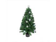 NorthLight 4 ft. Fiber Optic Tree 130 Tips 24 Snowflake Decorations