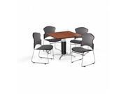 OFM PKG BRK 046 0004 Breakroom Package Featuring 36 in. Square Mesh Base Multi Purpose Table with Four Multi Use Stack Fabric Seat Back Chairs