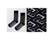 Giftcraft 410355 Black Knight Mens Crew Sock Interlocking Squares Design Grey Pack of 3