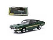 Greenlight 86305 1972 Ford Gran Torino Sport Green with Yellow Stripes Greenlight Exclusive 1 43 Diecast Model Car
