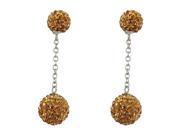Dlux Jewels Gold Peach Crystal Ball Earrings
