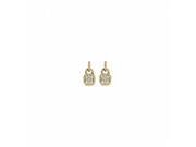 Fine Jewelry Vault UBNER40930Y14CZ April Birthstone CZ Square Earrings in 14K Yellow Gold 0.50 CT TGW 14 Stones