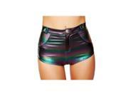 Roma Costume SH3257 DM S M High Waisted Denim Shorts with Button Front Detail Dark Multi Color Small Medium