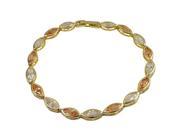 Dlux Jewels Gold Champagne White Plated Brass Cubic Zirconia Bracelet