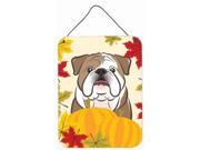 Carolines Treasures BB2025DS1216 English Bulldog Thanksgiving Wall or Door Hanging Prints