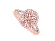 Fine Jewelry Vault UBNR83819P1410X8DMG Morganite Diamonds Split Shank Halo Engagement Ring 88 Stones