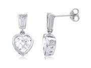 Doma Jewellery SSEHZ025C Sterling Silver Heart Earrings With CZ 3.3 g.