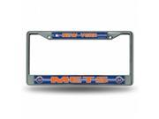 Rico Industries RIC FCGL5801 New York Mets MLB Bling Glitter Chrome License Plate Frame