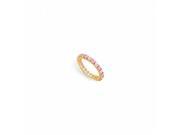 Fine Jewelry Vault UBU14YR200CZPS22610 Created Pink Sapphire CZ Eternity Band 14K Yellow Gold 2 CT TGW 12 Stones