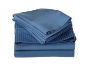 Egyptian Cotton 1000 Thread Count Stripe Sheet Set Full Medium Blue