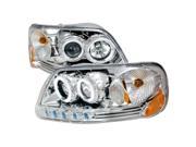 Spec D Tuning 2LHP F150971PC KS Halo Projector Headlights for 97 to 03 Ford F150 11 x 17 x 22 in. Chrome