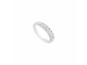 Fine Jewelry Vault UBW590BW14DRS8.5 14K White Gold Round Prong Set Diamond Wedding Band 0.50 CT Size 8.5