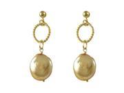 Dlux Jewels Gold Plated Champagne Pearl Earrings