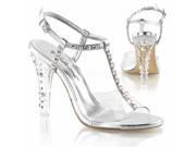 Pleaser BEJ708 2_C_SMCRS 7 2.75 in. Platform Ankle Strap Sandal with Multi Rhinestone White Clear Size 7