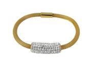 Dlux Jewels gldwht Gold Plated Stainless Steel Mesh Magnet Bracelet