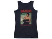 Trevco Rambo First Blood Ii Dropping Shells Juniors Tank Top Black Small