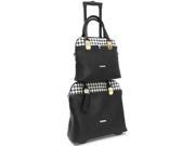 Cabrelli 716015U_BLK Casey Checker Set with Laptop Rollerbrief Matching Work Tote Black 15 in.