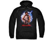 Trevco Rambo First Blood Poster Adult Pull Over Hoodie Black XL
