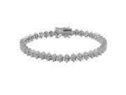 Dlux Jewels Rhodium White Plated Sterling Silver Bracelet