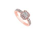 Fine Jewelry Vault UBJ2995P14CZ Cool CZ Engagement Ring in 14K Rose Gold