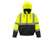 Portwest US364 Small Hi Visibility Premium 2 in 1 Waterproof Bomber Jacket Yellow Black Regular