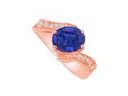 Fine Jewelry Vault UBUNR82556P149X7CZS Sapphire CZ Semi Swirl Ring in 14K Rose Gold 4 Stones