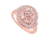 Fine Jewelry Vault UBNR84491P1410X8DMG Morganite Diamonds Rose Gold Swirl Engagement Ring 26 Stones