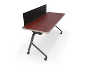 OFM 66153 OAK BLK Mesa Series Nesting Training Table Desk with Privacy Panel 23.50 x 59 in.