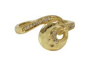 Dlux Jewels Gold Tone Sterling Silver Donut with Cubic Zirconia Ring Size 7