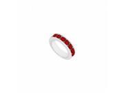 Fine Jewelry Vault UBUW1287AGR Created Ruby Wedding Band 925 Sterling Silver 2 CT TGW 7 Stones