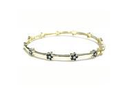 Dlux Jewels 50 in. Brass Gold Navy Flower Bangle