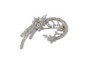 Dlux Jewels Sterling Silver Cubic Zirconia White Brooch Pin