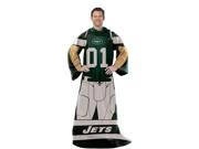 Northwest NOR 1NFL024000015HSN New York Jets NFL Uniform Comfy Throw Blanket w Sleeves