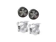 Omix Ada 15210.14 Large X Clamp Round LED Light Kit Silver 2 Pieces