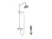 World Imports 382185 Wall Mount Exposed Shower Faucet with Hand Shower and Metal Lever Handles Satin Nickel