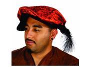 Alexanders Costumes 24 035RST Renaissance Hat With Feather Rust