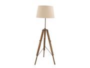 Benzara 24484 Wood Brass Tripod Floor Lamp 66 in. H