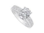 Fine Jewelry Vault UBNR83553AG9X7CZ Oval CZ Engagement Ring in Sterling Silver