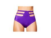 Roma Costume SH3321 PP S M Solid High Waisted Strapped Shorts Purple Small Medium