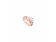 Fine Jewelry Vault UBJ2226P14D April Birthstone Diamond Engagement Ring in 14K Rose Gold 1.25 CT