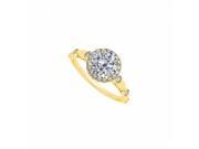 Fine Jewelry Vault UBNR50567Y14CZ April Birthstone Round CZ Engagement Ring in 14K Yellow Gold