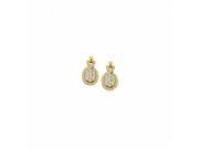 Fine Jewelry Vault UBNER40867Y14CZ April Birthstone CZ Oval Earrings in 14K Yellow Gold 0.75 CT TGW 20 Stones