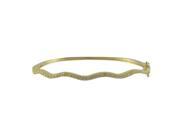Dlux Jewels Gold Plated Sterling Silver Cubic Zirconia Wave Bangle 7 in.