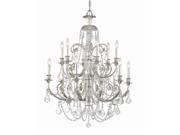 Regis Collection 5119 OS CL SAQ Clear Swarovski Spectra Crystal Wrought Iron Chandelier