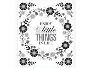 Roommates RMK3237GM Floral Wreath Quote with Embellishments Peel Stick Giant Wall Decals Black