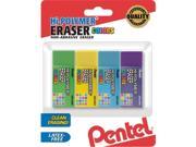 Pentel Of America ZEH05CRBP4M Colors Hi Polymer Block Eraser Small