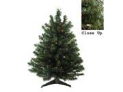 NorthLight 3 ft. Pre Lit Natural Two Tone Pine Artificial Christmas Tree Multi Color Lights