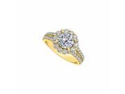 Fine Jewelry Vault UBNR50594Y14CZ CZ Floral Design Ring in 14K Yellow Gold
